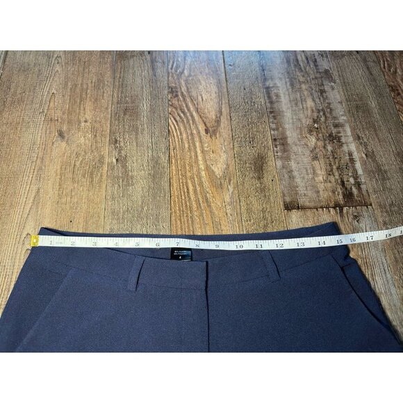 Jenni Kayne Cropped Flare Crepe Navy Pants Acetate Blend Lightweight Size 4 - Picture 4 of 6